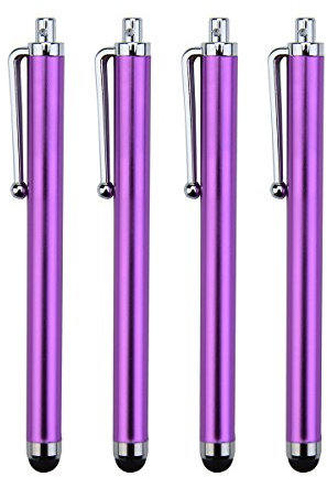 Pack of 4 PURPLE Capacitive/Resistive Touchscreen Stylus Pen Compatible with Ipad/2/3/4/ Ipad Mini Samsung Note 10.1 Galaxy Tab Google Nexus 7 Kindle Fire HD Sony Xperia Tablet S Asus Transformer Pad Infinity Motorola Xoom BlackBerry Playbook HP Slate 2