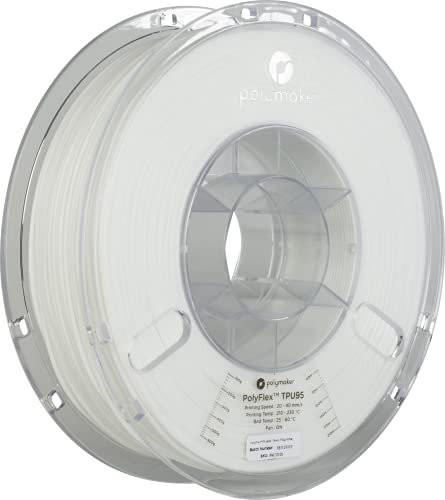 Buildtak PM70106 PolyFlex Flexible Filament, TPU, 0,75 kg Spool, 1,75 mm Durchmesser, Echt Weiß