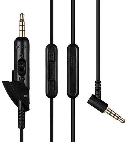 AGS Retail Ltd. Audio Cable Compatible with Bose QuietComfort QC15, QC2-1.8 m, Gold Plated, 3.5mm/3.5mm Jack, Headphone Cable with Mic, Remote | Audio and Video Accessories