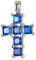 MATERIA 925 Sterling Silber Kettenanhänger Kreuz - Zirkonia Anhänger royalblau für Damen mit Box #KA-238