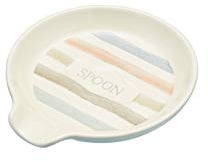 KitchenCraft Classic Collection - Repose-cuillère Vintage en Céramique, Rayures Multicolores, 13 x 11,5 x 1,8 cm