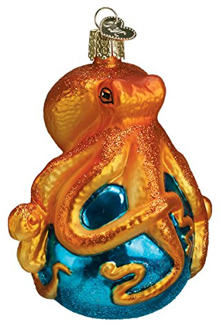 Old World Christmas Weihnachtsbaumschmuck: Meer und Wasser Tiere Glas geblasen Ornamente für Weihnachtsbaum, Octopus