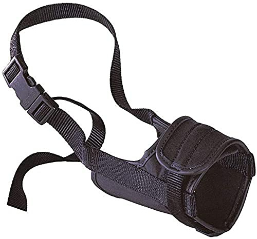 Ferplast Maulkorb für sehr kleine Hunde Safe MEDIUM Beißschutz, Robustes Nylon, offene Vorderseite, weiche Polsterung, verstellbar über Klettverschluss, Schwarz