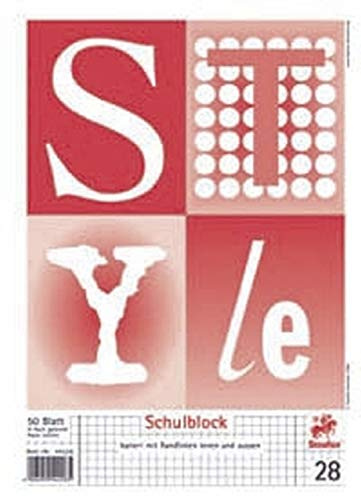 Schulblock A4 Raut. Lin.29 M.Rand I+A,Gelocht