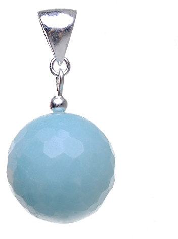 Anhänger aus echtem Amazonit Kugel & 925 Silber Amazonenstein bläulich-grün, für Damen