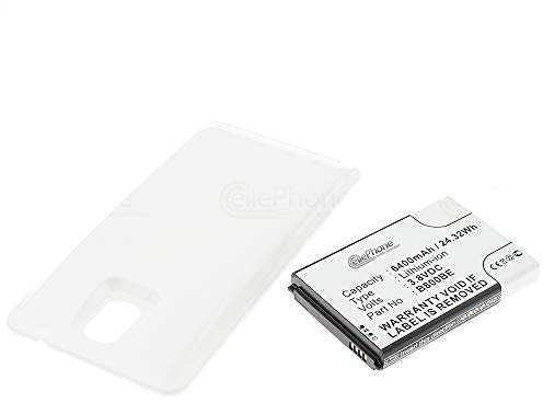 cellePhone Batteria Li-Ion Compatibile con Samsung Galaxy Note 3 (N9000 / N9005) - White (sostituita EB-B800BEBECWW) - 6400mAh (Fat)