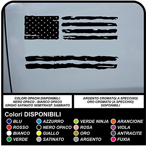 adesivi bandiera americana per logo portiera (NERO OPACO)