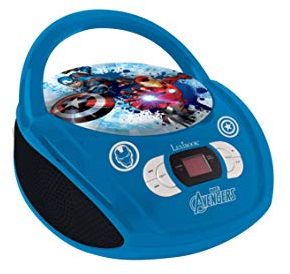 LEXIBOOK Marvel Avengers Iron Man Radio Lecteur CD, Prise Micro, Entrée Line-in, Pile ou Secteur, Bleu/Noir, RCD108AV_10