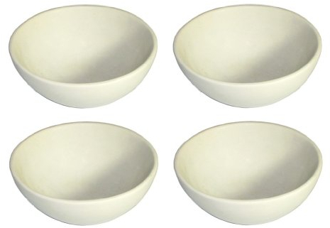 Earth Bowl Natural Stone Bowls - Set of 4 - Salad Cereal Snacks Dips Desserts - 7in / 17.5cm
