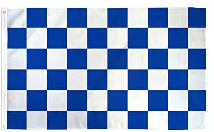 AZ FLAG Bandiera A Scacchi Bianchi E Blu 150x90cm - Bandiera Scacchiera Bianca ED Azzurra 90 x 150 cm