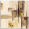 ARTLAND Wanddeko Leinwand Bilder Wandbild 70 x 70 cm Abstrakte Motive Muster Malerei Creme A5JH Goldene Silhouette I