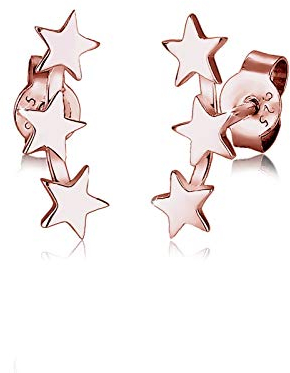 Elli Ohrringe Damen Sterne im Astro Look in 925 Sterling Silber Rosé vergoldet