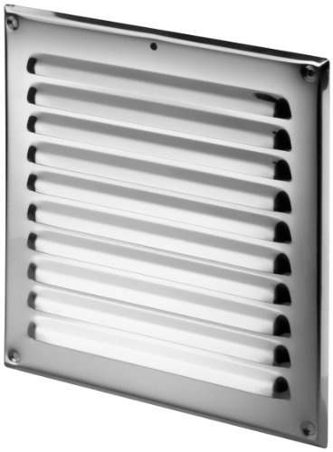 Stainless Steel Air Vent Grille 250mm x 250mm with Fly Screen/Mesh/Net Metal Ventilation Cover 10 x 10 inch MTA8N