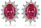 JewelryPalace Prinzessin Diana Kate Middleton 1.5ct Erstellt Rubin Ohrstecker Silber 925 Damen, Schmuck Set Rot, Ohrringe Silber Zirkonia Edelstein Mädchen, Ohrstecker Silber mit Stein Frauen Geschenk