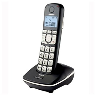 SAIET - Telefono Cordless Casa e Ufficio 13500690 - Cordless con Vivavoce e Audio Amplificato - con Tasti Grandi e Schermo Intuitivo