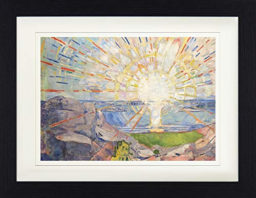 1art1 Edvard Munch Poster Die Sonne, 1910 Gerahmtes Bild Mit Edlem Passepartout | Wand-Bilder | Im Bilderrahmen 40x30 cm