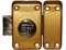 Iseo Zylinderschloss für gleichschließende Schlüssel, City25 (3 Schlüssel) (40 mm) in Braungold für Holztüren in Wohn- und Geschäftsgebäuden