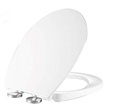 Ultra White Toilet Seat Soft Close Toilet Seat White Oval with Soft Close Hinges Quick Release Button for Cleaning Top Fixing Self Closing Toilet Seat Adjustable Plastic Toilet Seat Hinges Toilet Lid