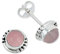 orecchini a bottone in argento 925 con quarzo rosa e pietra preziosa rosa, orecchini in vero argento sterling da donna, regalo