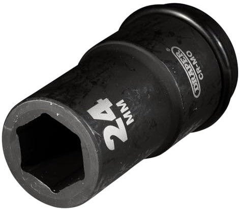 Draper 71883 3/4 Square Drive Hi-Torq 6 Point Deep Impact Socket, 24 mm Size