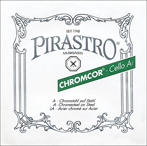 Pirastro Chromcor Cello-Saiten-Set 4/4, Medium Gauge Ball End, Premium Synthetische Stahlsaiten, Stahlkern umsponnen mit Chromstahl, Ersatzzubehör für Profis/Schüler und alle Cello Spieler