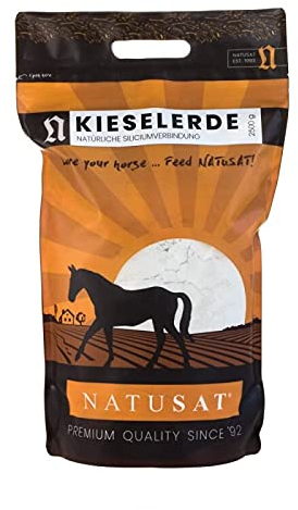 Natusat Kieselerde Pulver - Pferdefell, Unterstützend beim Fellwechsel, Pferdehufwachstum, Für Pferde, Hunde, Katzen und Hasen (2,5 kg)