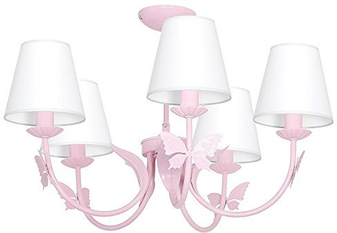 Mini Motyl V, lampada a farfalla, color rosa chiaro, per bambini, lampadario
