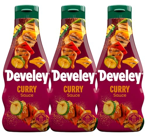 DEVELEY 3er Saucen Bundle, 3 * 250ml, Curry Sauce, Squeeze-Flasche, Curry Dip