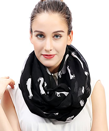 Lina & Lily Dachshund Hunde Damen Loop Schal (Schwarz)