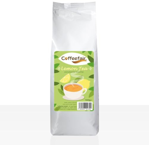 Coffeefair Lemon Tea Zitronentee 1kg Aromatischer Instant Tee mit Zitrone für Automaten - Frischer Citrus Geschmack - Heiß oder als Eistee - Zitronen Tee für Büro, Gastronomie & Zuhause