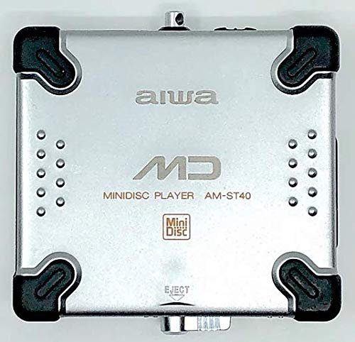 Aiwa AM-ST 40 Portable MiniDisc Player with Headphones and AC Adapter, Silver, No Connectivity, Compatible with Speaker, Amplifier, Audio Receiver