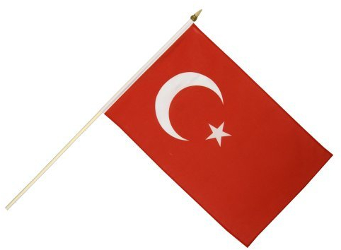 Flaggenfritze Stockflagge Türkei - 30 x 45 cm