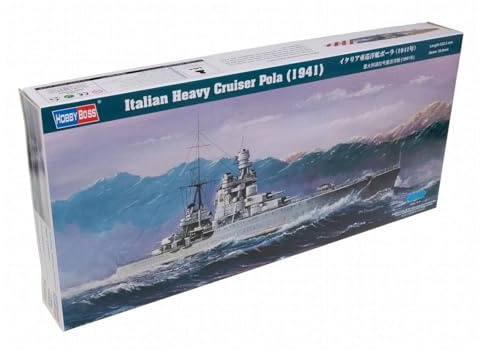 Hobbyboss 1:350 Scale Italian Heavy Cruiser Pola (1941) Assembly Authentic Kit, 52.2 x 5.9 x 8.1 centimetres