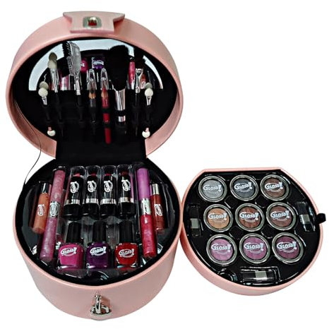 GLOSS! |Lipgloss! | Beauty-Set für Damen | Geschenkbox für Damen |Weihnachtsgeschenke | 35-teiliges Make-up-Etui 8 g Glam's Rose | Make-up-Set
