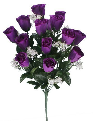 18 head cadbury purple rose buds bush/bunch modern colour ideal for weddings
