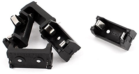 sourcing map 5 PCS Plastique Coquille 1 x BH 1/2AA Bouton Cellule Batterie Prises Support