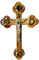 Jerusalem Imports Wandkreuz/Kruzifix, orthodox, 14 Stationen, 4 Linsen, Olivenholz, Essenzen (17,8 cm)
