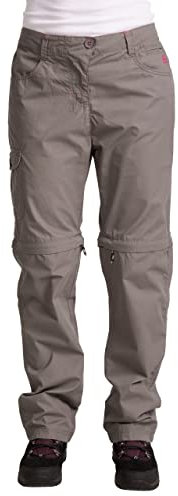 Trespass Rambler Convertible, Pantaloni Impermeabili con Protezione UV e Gambe con Cerniera Donna, Colore: Grigio Tempesta, L