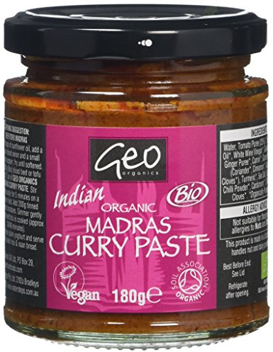 Geo Organics Organic Madras Curry Paste 180 g (Pack of 6)