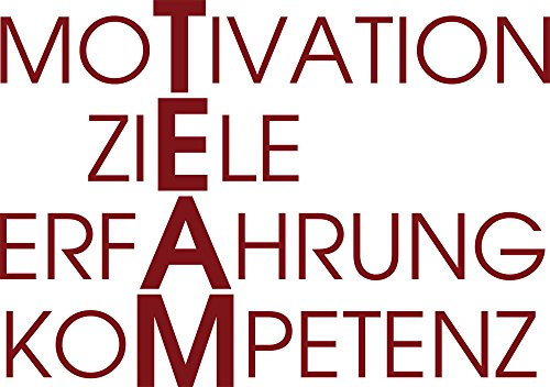 GRAZDesign Wandtattoo Sprüche Team, Erfolg, Motivation, Ziele für Betrieb, Büro, Sport Wandaufkleber - 43x30cm / 030 dunkelrot