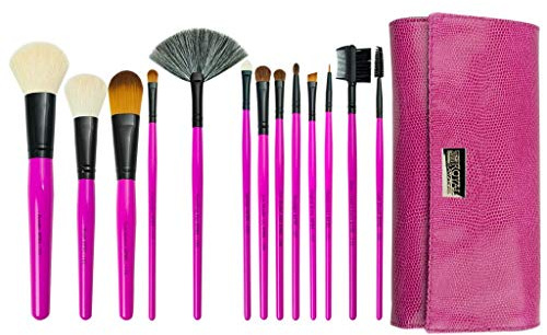 Royal & Langnickel Kosmetikpinsel-Set, in Wickelhülle, natürliches und synthetisches Haar, 13 Pinsel, Pink