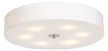 Qazqa - Modern Country Deckenleuchte I Deckenlampe I Lampe I Leuchte weiß 70 cm - Drum mit Schirm I Wohnzimmer I Schlafzimmer - Textil Zylinder I Rund - LED geeignet E27
