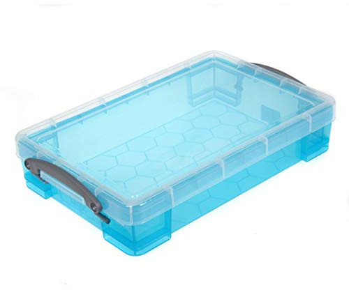 Really Use Box 4 Litre Transparent Blue Recycled Plastic Box with Removable Lid