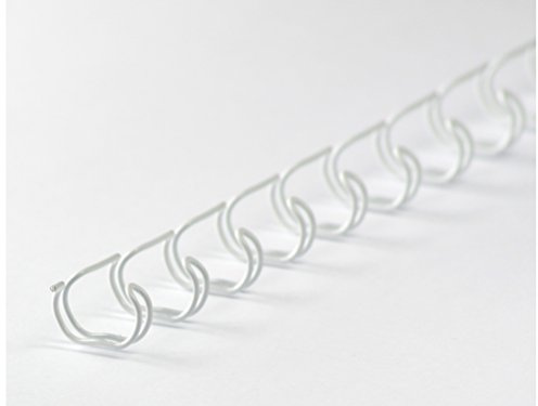 r&b 23RM95-WS Drahtbinderücken 23 Ringe 9.5 mm, 3/8 Zoll, 2:1 Teilung, 100 Stück, weiß