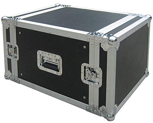 JV Case Rackcase 8U Professionelles 19 Zoll Flightcase (8HE) stabiler 9mm Sperrholz Konstruktion und 2-Abnehmbare Deckel