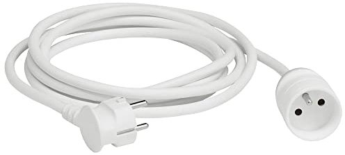 LEGRAND - Rallonge Electrique 2P +T avec Eclipses de Protection - 1 Fiche Mâle + 1 Fiche Femelle - Longueur 3 mètres - Blanc