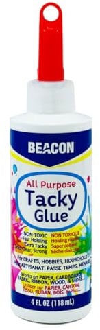 Beacon Premium Tacky Glue, 115ml - Bonds Paper, Wood, Ceramics and More, Fast Grabbing, Dries Clear, Easy Clean-Up with Soap and Water, Ideal for children to use