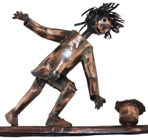 Kupferfigur für die Dachrinne, Dachrinnenfigur handgefertigt etwa 27 cm aus Kupfer, Dachschmuck, Hausschmuck