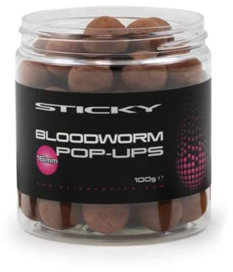 STICKY BAITS Bloodworm 16mm Pop-up Boilies, Brown, One Size