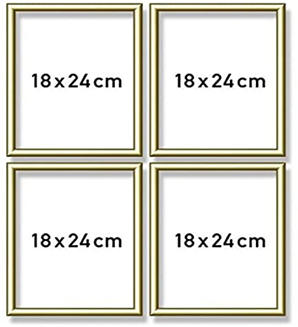 Schipper 605170704 Malen nach Zahlen, Alurahmen Quattro je 18 x 24 cm, goldglänzend ohne Glas für Ihr Kunstwerk, einfache Selbstmontage